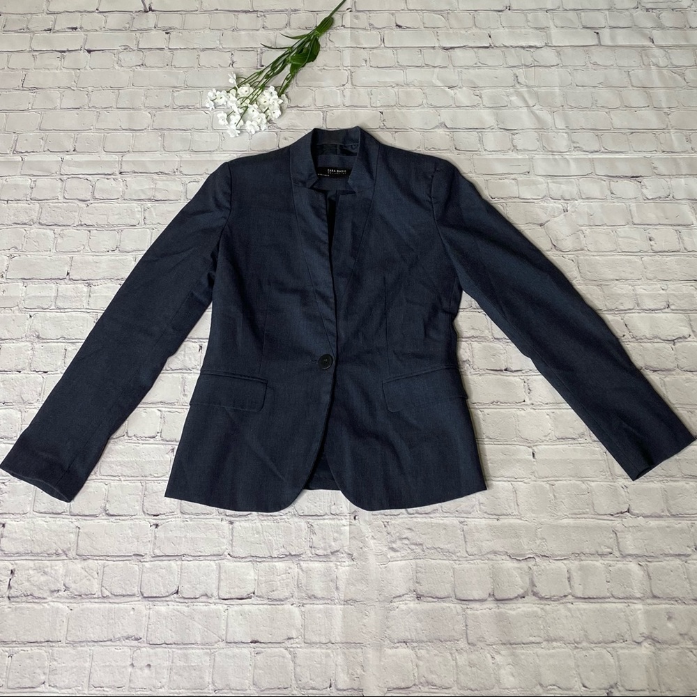 Women’s Zara Basic Collection Blueish-Gray Blazer Size 4